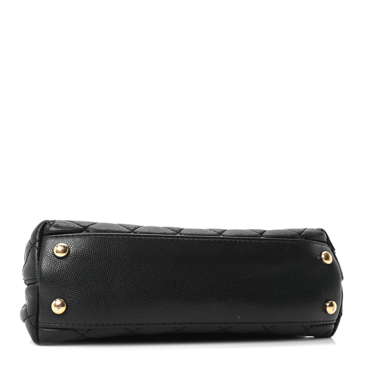 Caviar Lizard Embossed Quilted Mini Coco Handle Flap Black