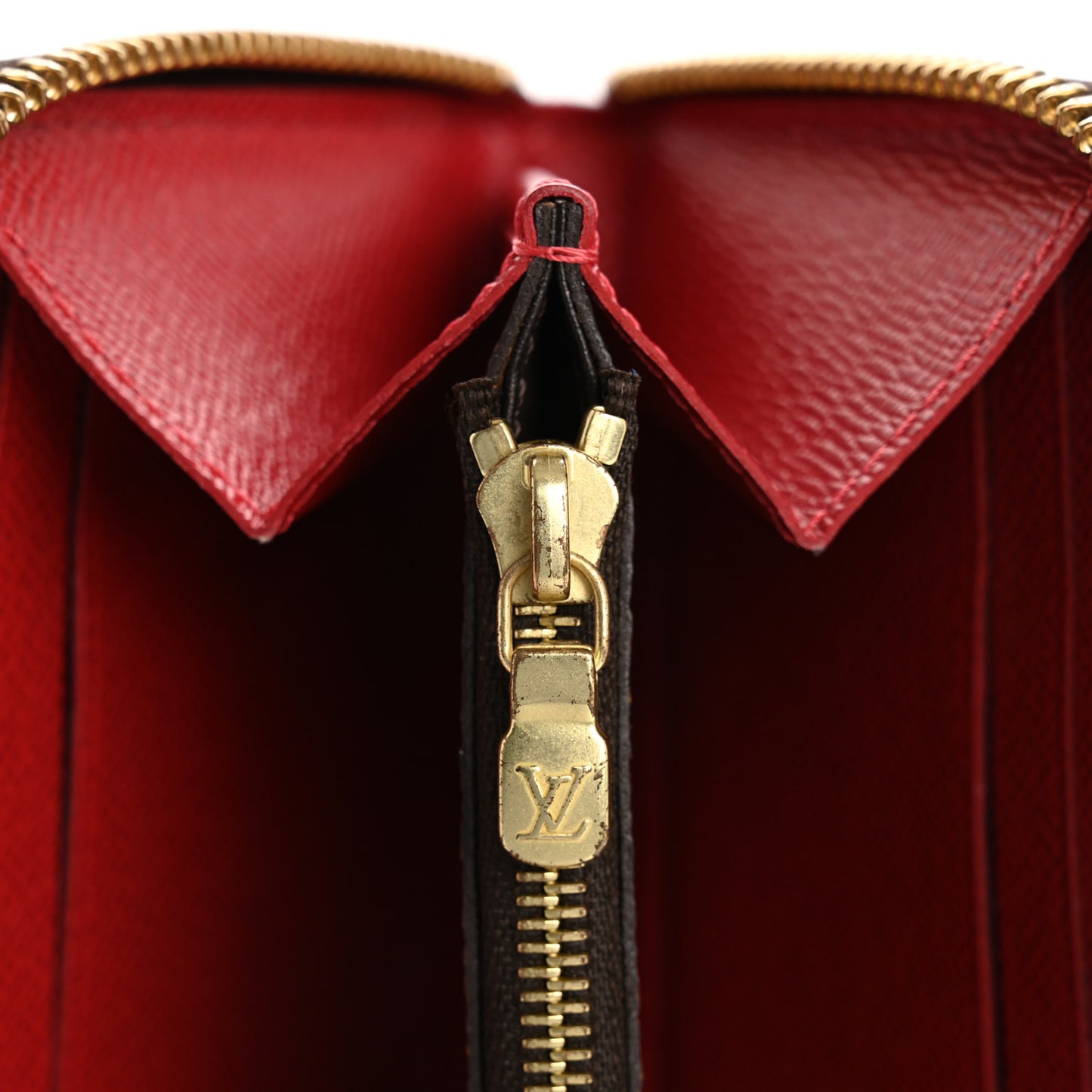 Damier Ebene Clemence Wallet Cherry
