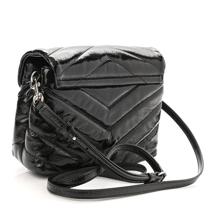 Saint Laurent Patent Y Quilted Monogram Toy Loulou Crossbody Bag Black 3 of 8