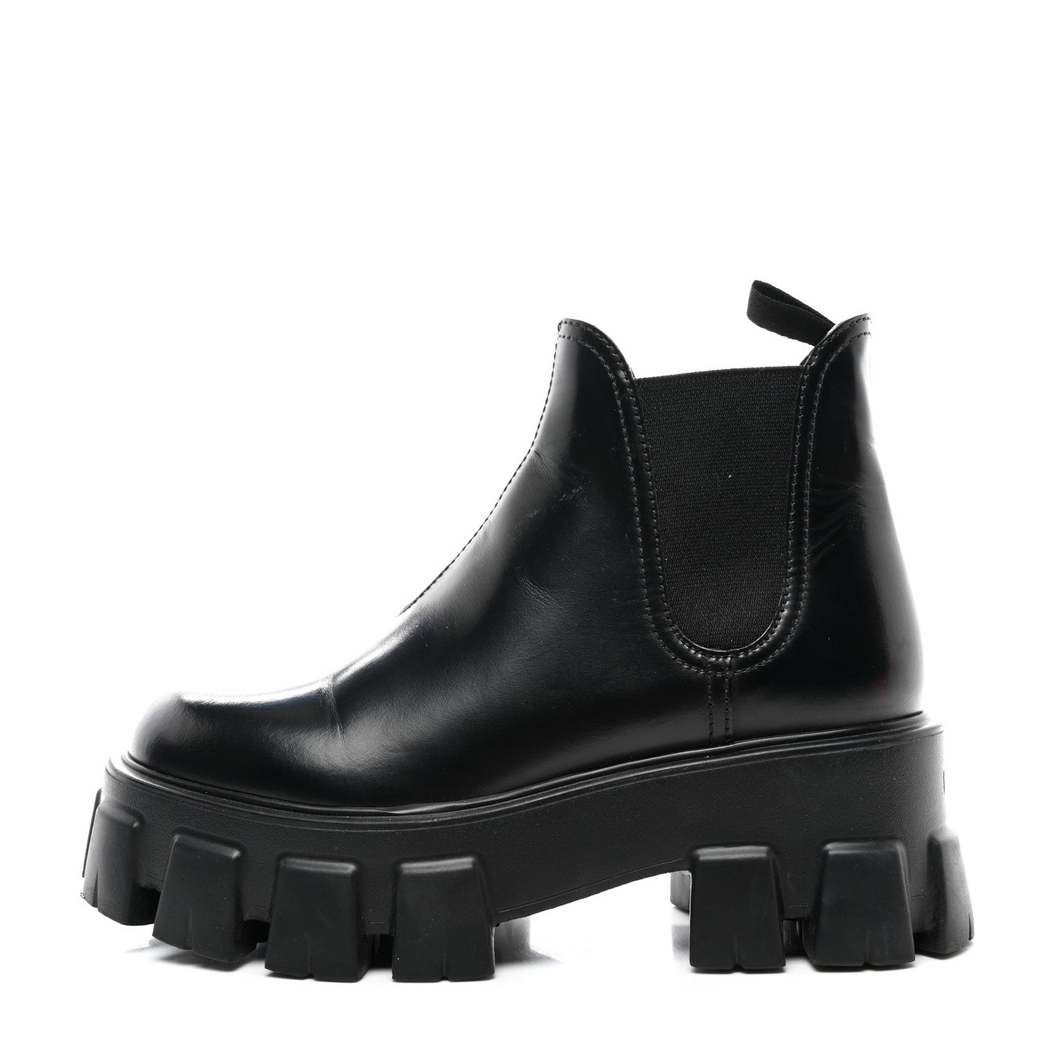 Prada Spazzolato Rois Monolith Chelsea 55mm Ankle Boots 36 Black 1 of 12