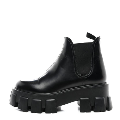 Prada Spazzolato Rois Monolith Chelsea 55mm Ankle Boots 36 Black 1 of 12