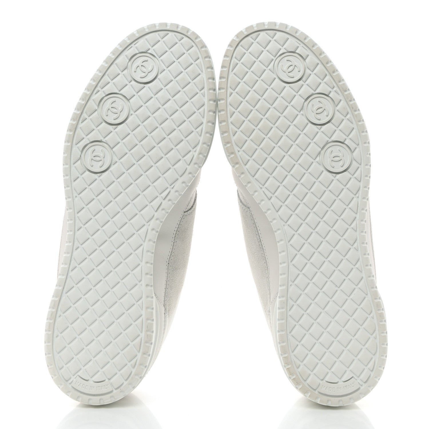 Chanel Calfskin Suede Coco Mark Logo Womens Sneakers 38 White 5 of 9