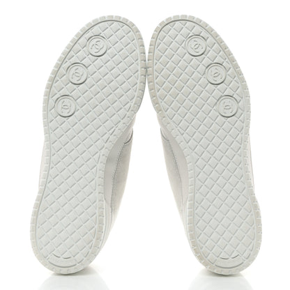 Chanel Calfskin Suede Coco Mark Logo Womens Sneakers 38 White 5 of 9