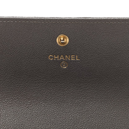 Chanel Caviar Quilted Large Boy Gusset Flap Wallet Grey 6 of 9