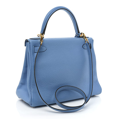 Hermes Taurillon Clemence Kelly Retourne 28 Bleu Paradise 3 of 12