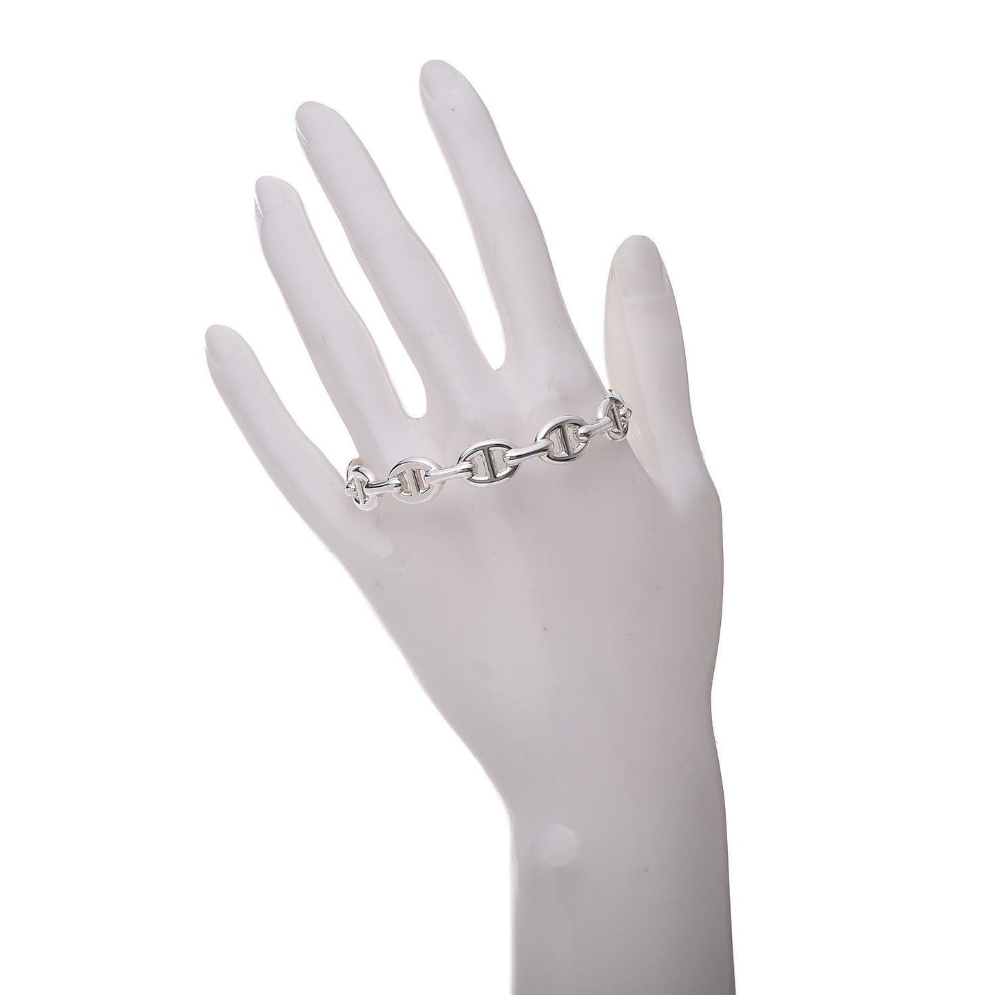 Sterling Silver MM Chaine d'Ancre Enchainee Cuff Bracelet LG