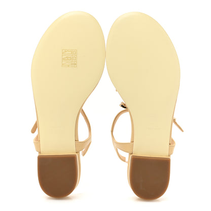Chanel Lambskin CC Chain Thong Sandals 36.5 Beige 5 of 9