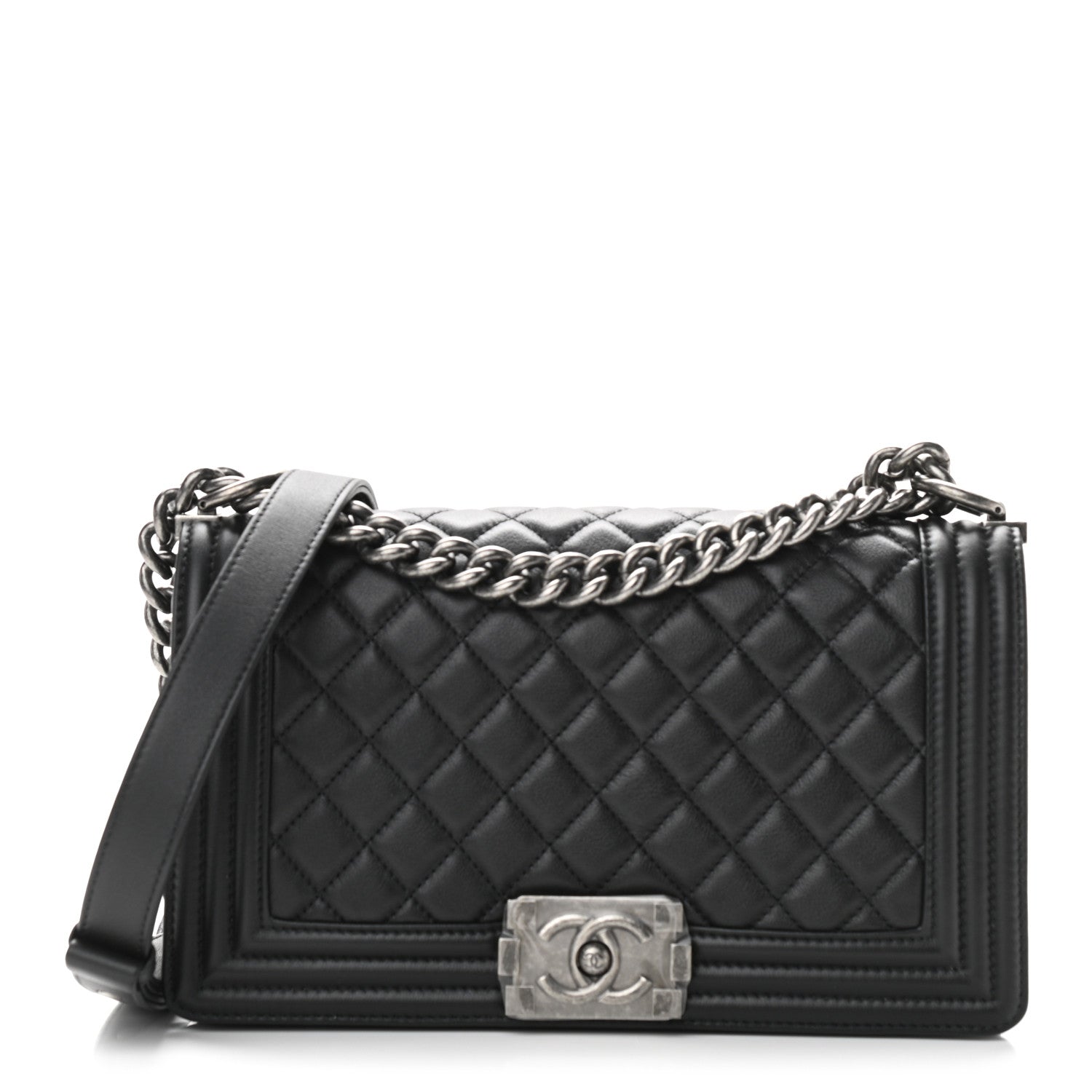 Chanel Calfskin Quilted Medium Boy Flap Black 1 of 11