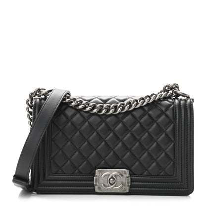 Chanel Calfskin Quilted Medium Boy Flap Black 1 of 11