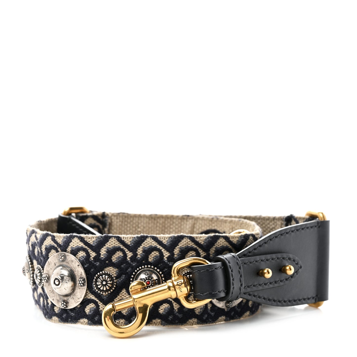 Oblique Studded Shoulder Strap Blue