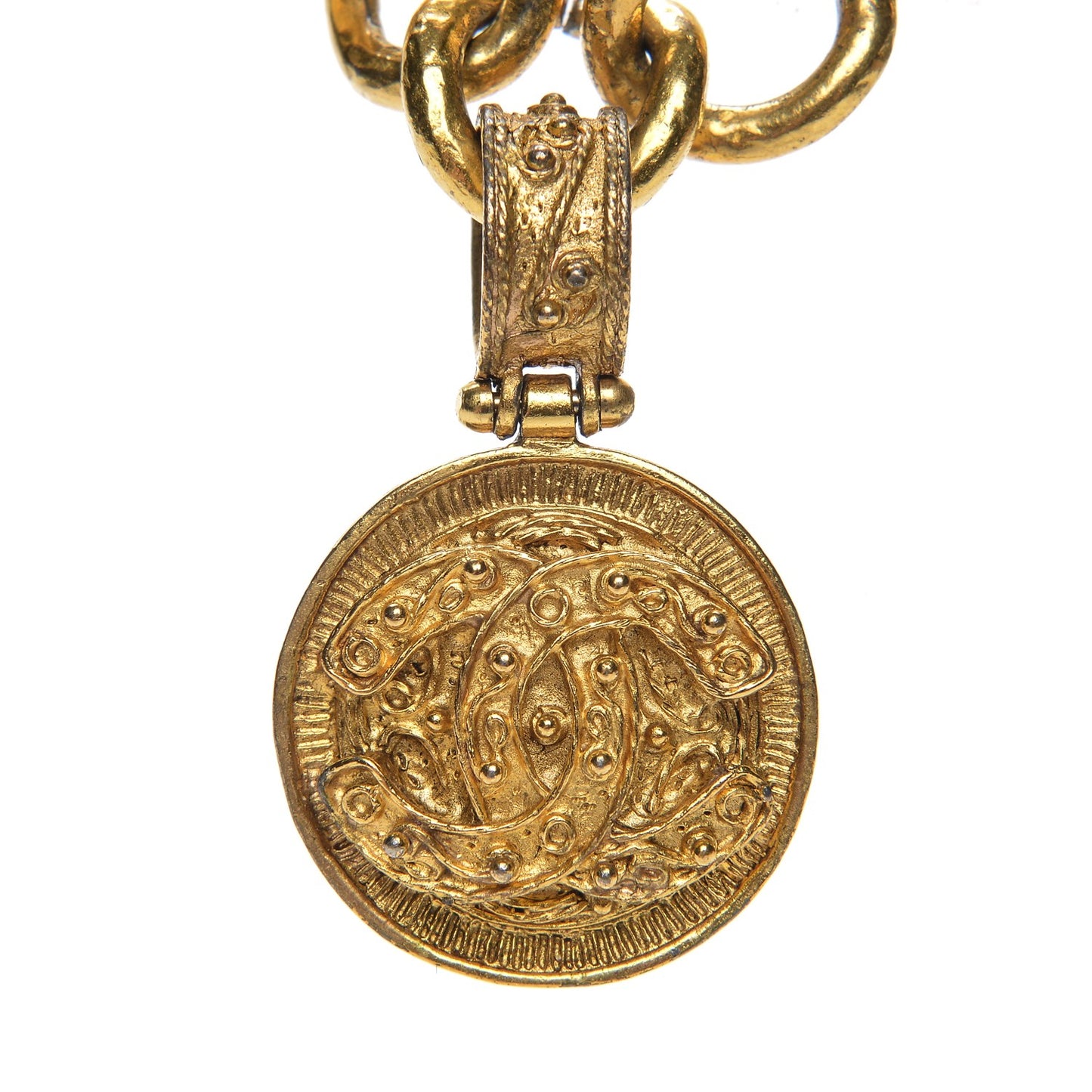 CC Medallion Chain Bracelet Gold