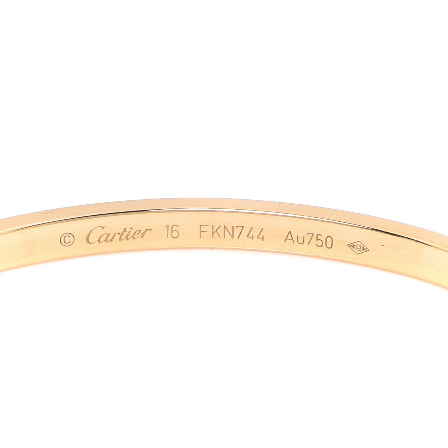 18K Yellow Gold Small LOVE Bracelet 16