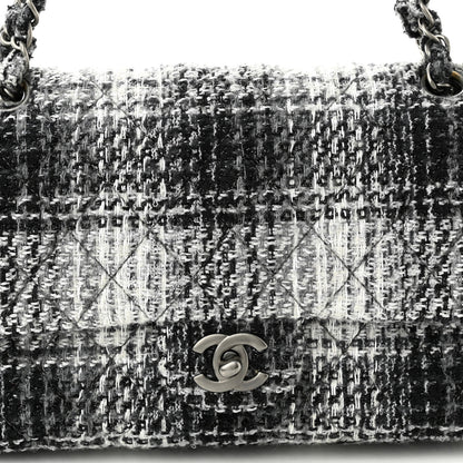 Chanel Tweed Quilted Medium Double Flap Beige White Black 7 of 11