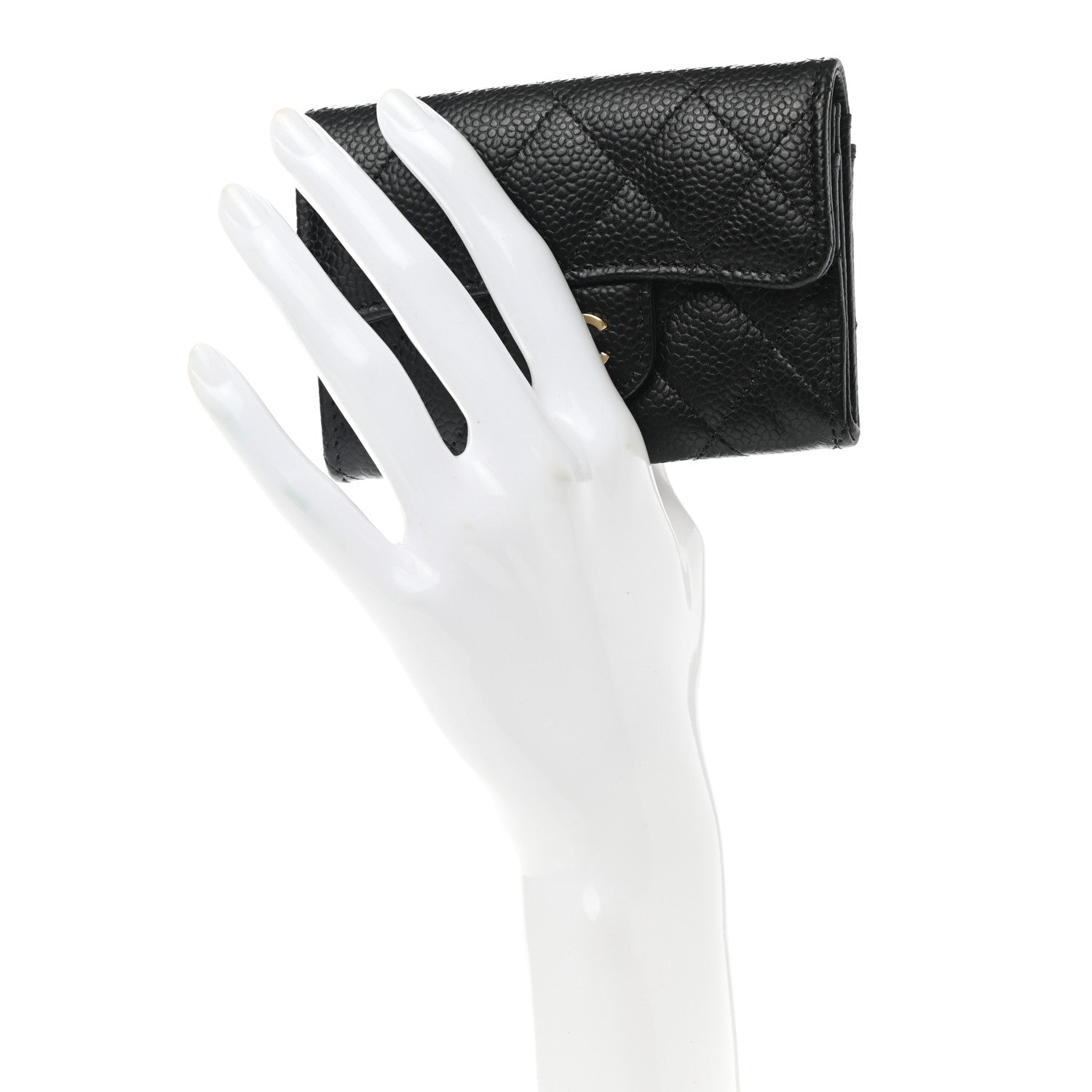 Chanel Caviar Quilted Flap Card Holder Wallet Black 2 of 9