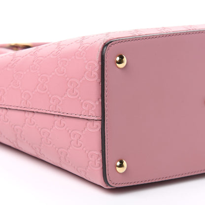 Gucci Guccissima Signature Small Zippered Bucket Tote Rose Baby Candy 8 of 13