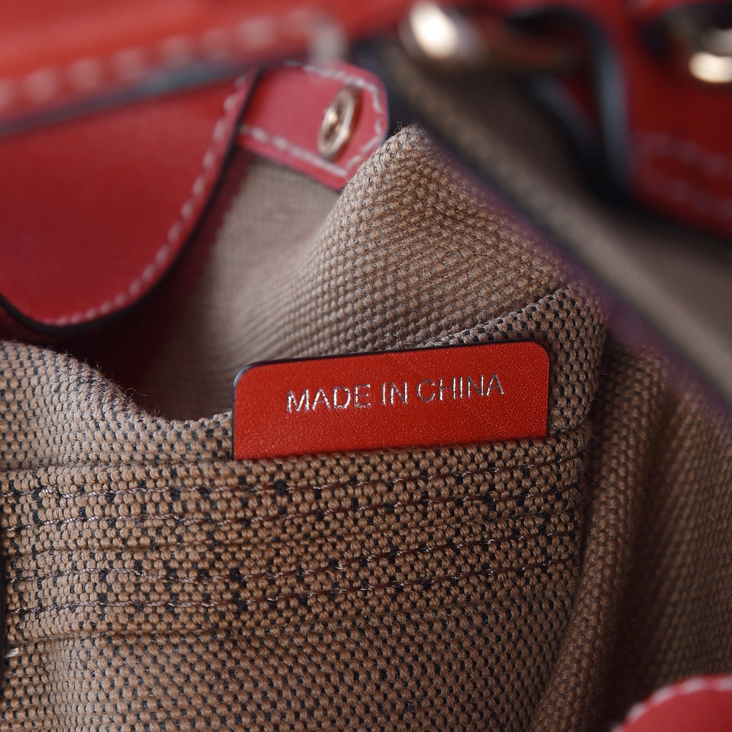 Canvas Mega Check Medium Ashby Hobo Cadmium Red