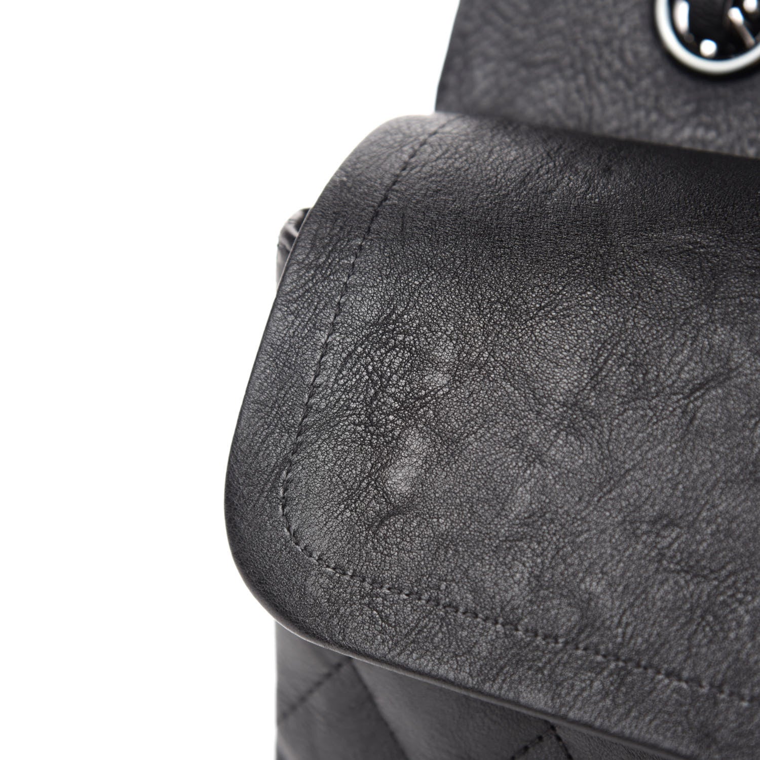 Chanel Crumpled Calfskin Quilted Medium Double Flap So Black 8 of 11