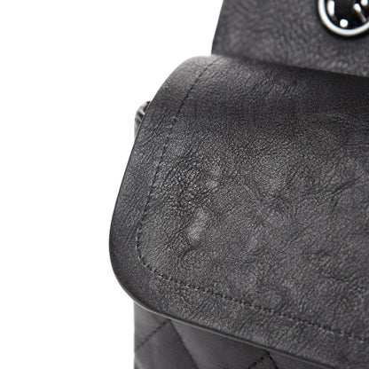 Chanel Crumpled Calfskin Quilted Medium Double Flap So Black 8 of 11