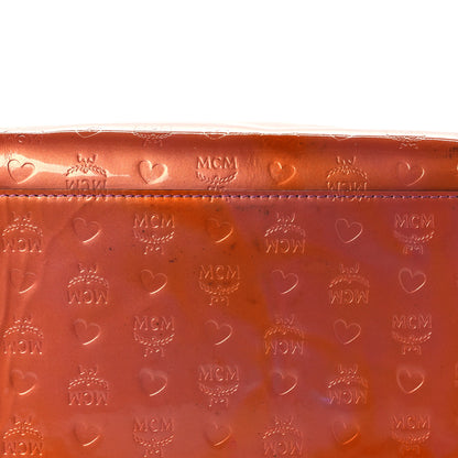 MCM Patent Monogram Boston Bag Bronze 11 of 13