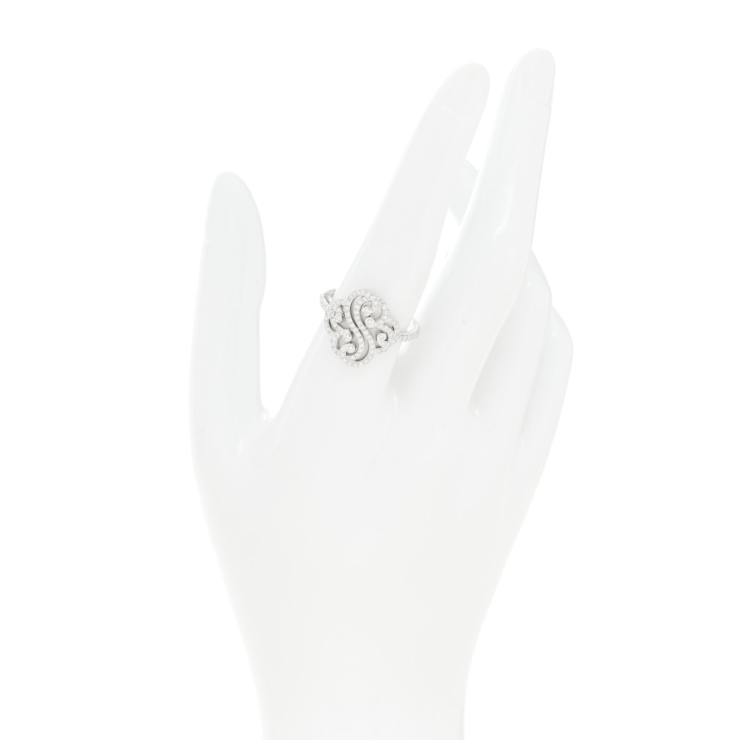 Tiffany Platinum Diamond Enchant Double Heart Ring 58 8.25 2 of 5