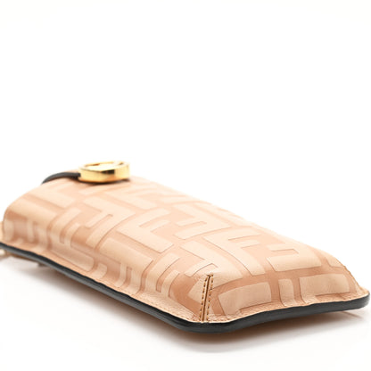 Fendi Vitello Termosport F is Fendi FF 1974 Embossed Phone Pouch Miele Scuro 10 of 11