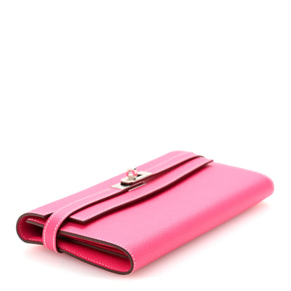 Hermes Epsom Kelly Longue Wallet Rose Tyrien 4 of 10