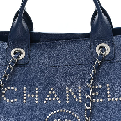 Chanel Caviar Large Studded Deauville Tote Navy 8 of 14