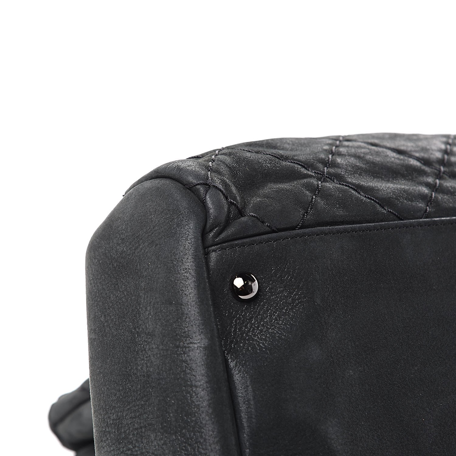 Chanel Iridescent Calfskin Stitched Extra Large Just Mademoiselle Bowling Bag Black 11 of 15