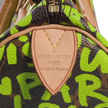 Louis Vuitton Monogram Graffiti Speedy 30 Green 5 of 8
