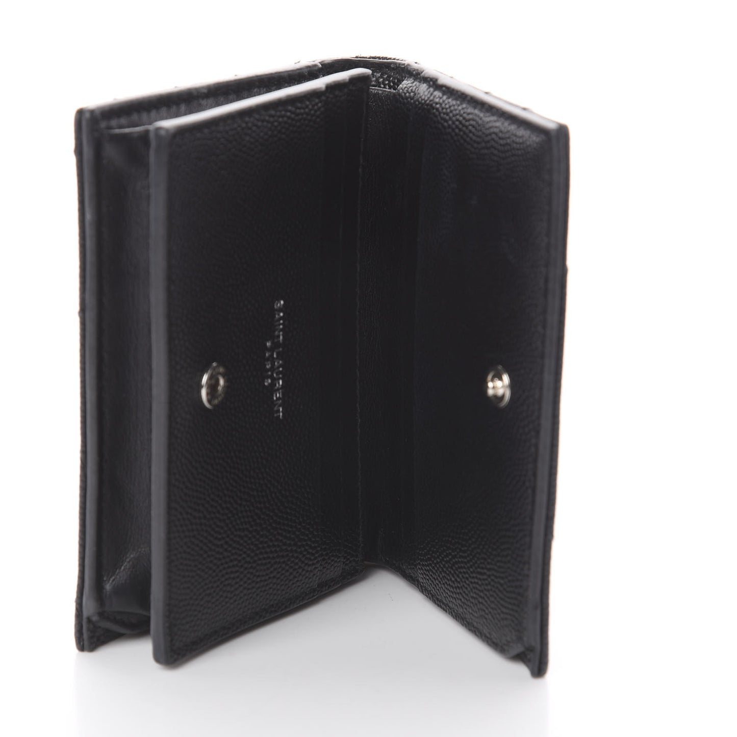 Grain De Poudre Matelasse Chevron Monogram Card Case Black