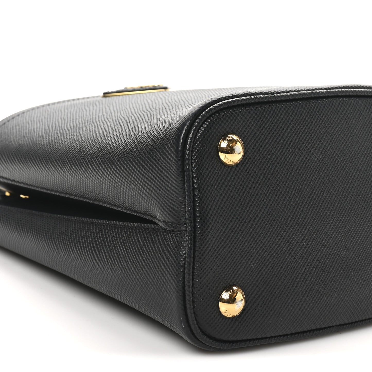 Saffiano Cuir Small Panier Bucket Bag Black Fuoco
