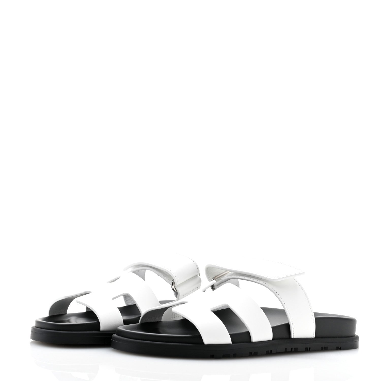 Hermes Calfskin Womens Chypre Sandals 37 White 3 of 9