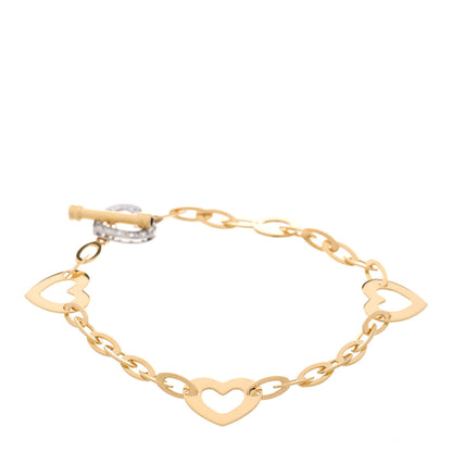Roberto Coin 18K Yellow White Gold Diamond Heart Toggle Bracelet 2 of 4