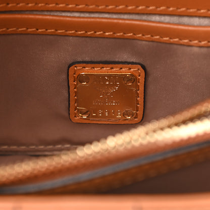 MCM Visetos Studded Tracey Satchel Cognac 6 of 10