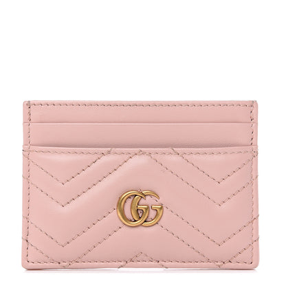 Gucci Calfskin Matelasse GG Marmont Card Holder Perfect Pink 1 of 6