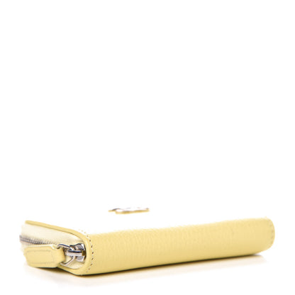 Chanel Goatskin CC Clover Zip Coin Purse Yellow 4 of 8