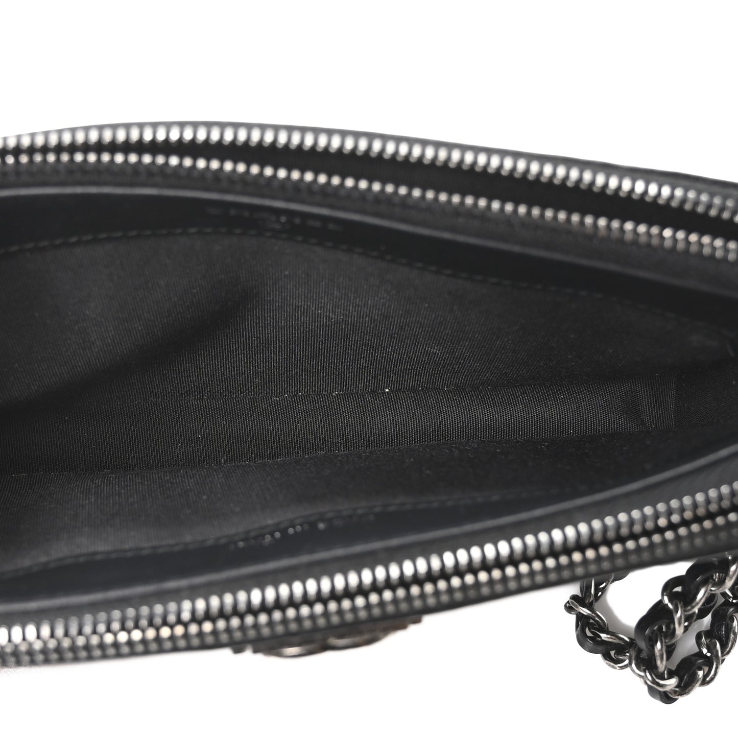Grained Calfskin Quilted Boy Phone Holder Wallet On Chain Black