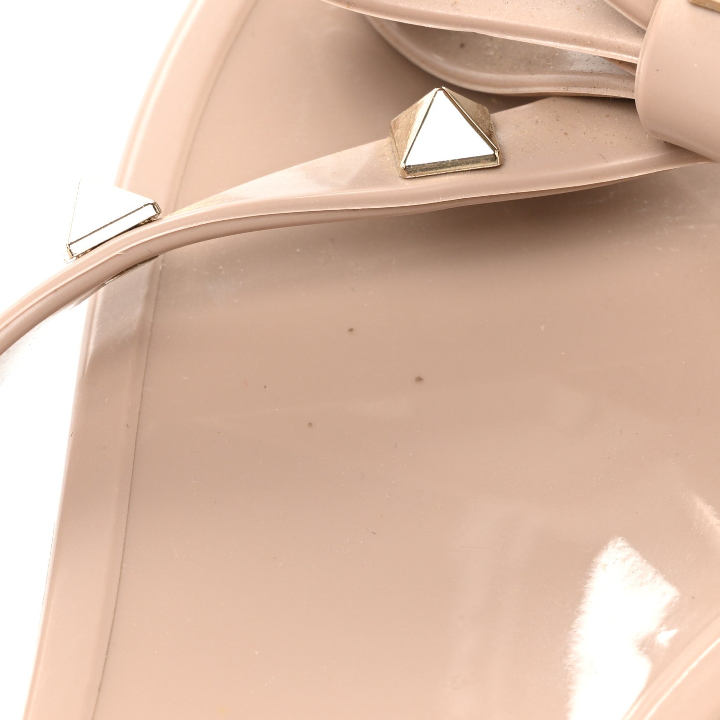 PVC Jelly Rockstud Bow Thong Sandals 37 Poudre
