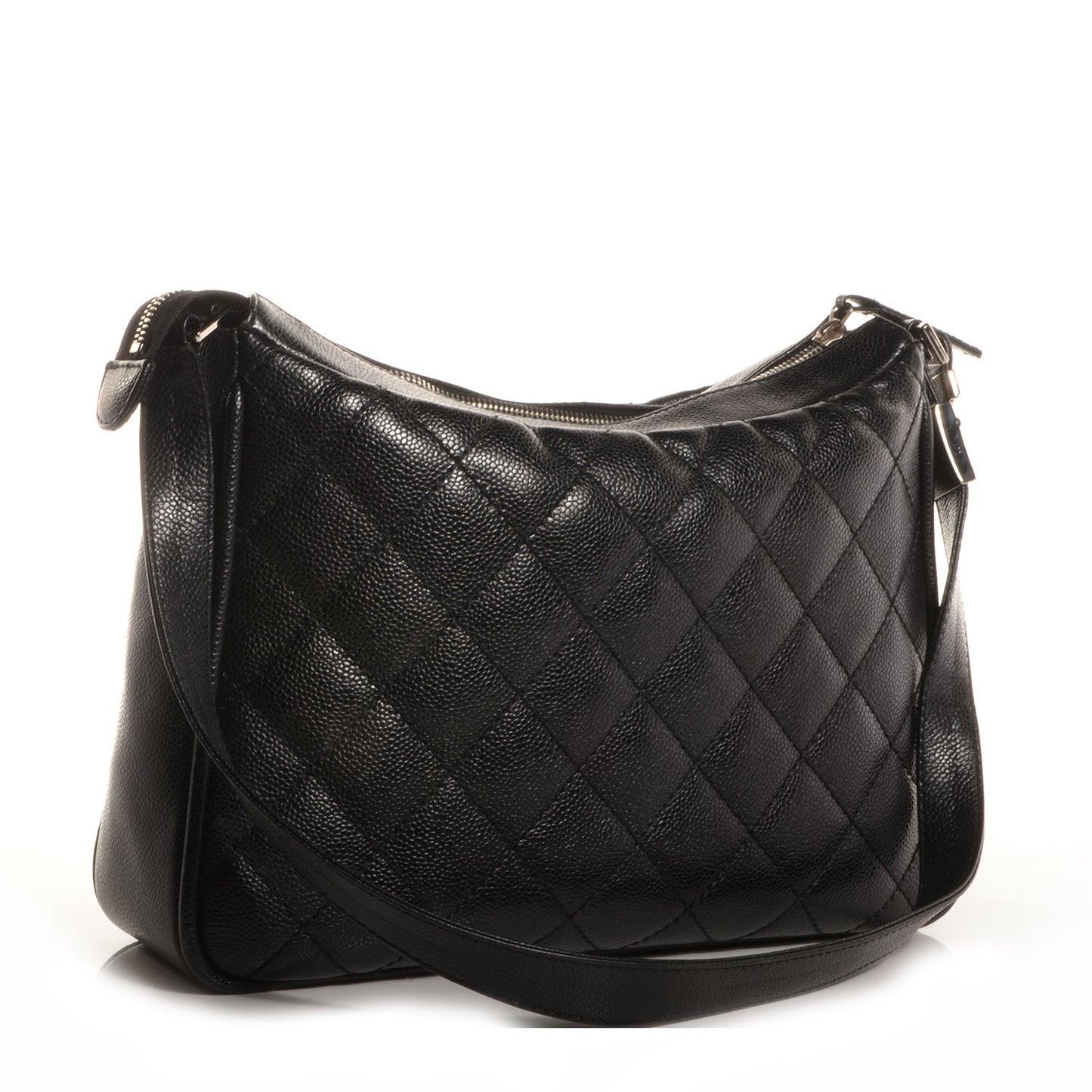 Caviar Quilted Shoulder Bag Black
