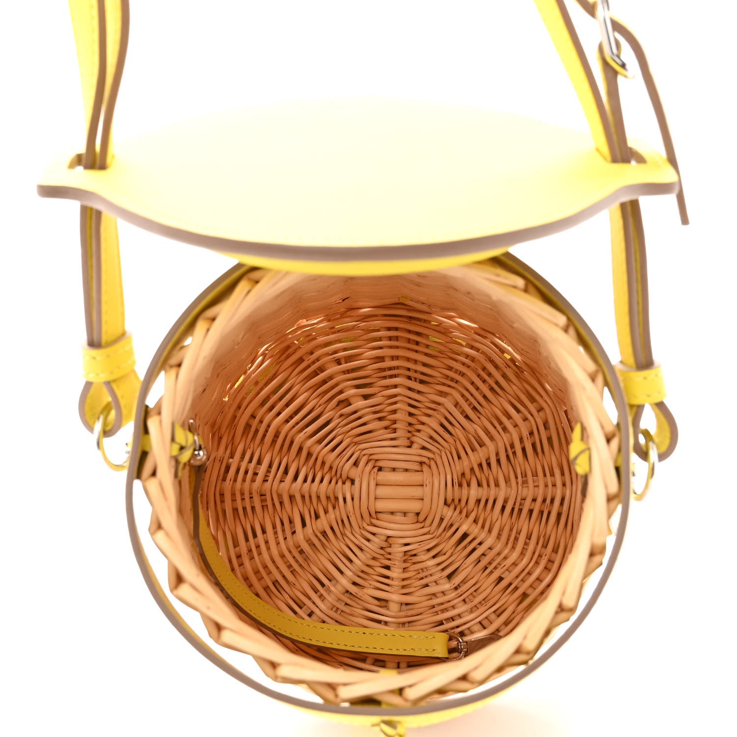 Hermes Swift Wicker Sac Farming Picnic Bag Lime Naturel 5 of 10