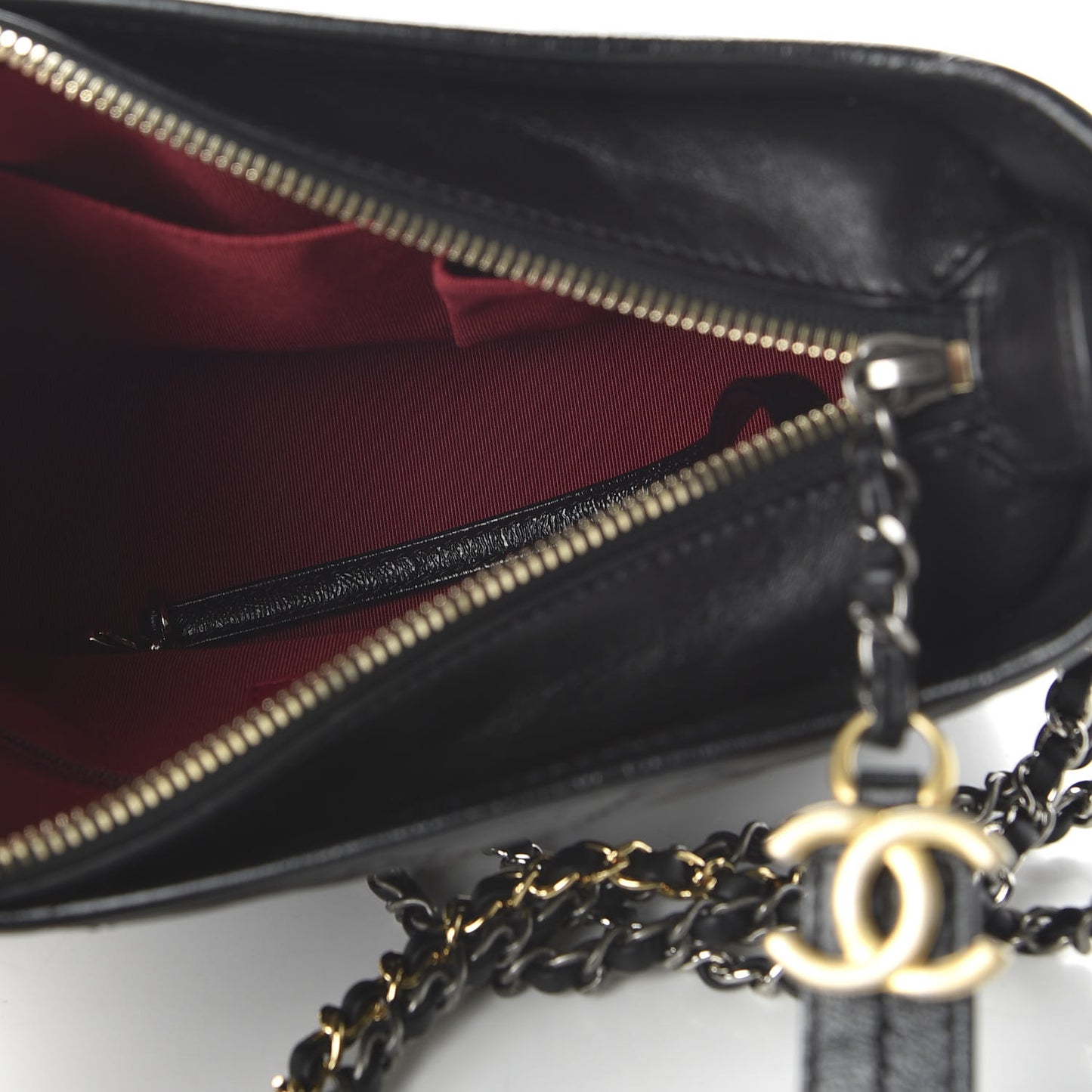 Aged Calfskin Quilted Small Gabrielle Hobo Black
