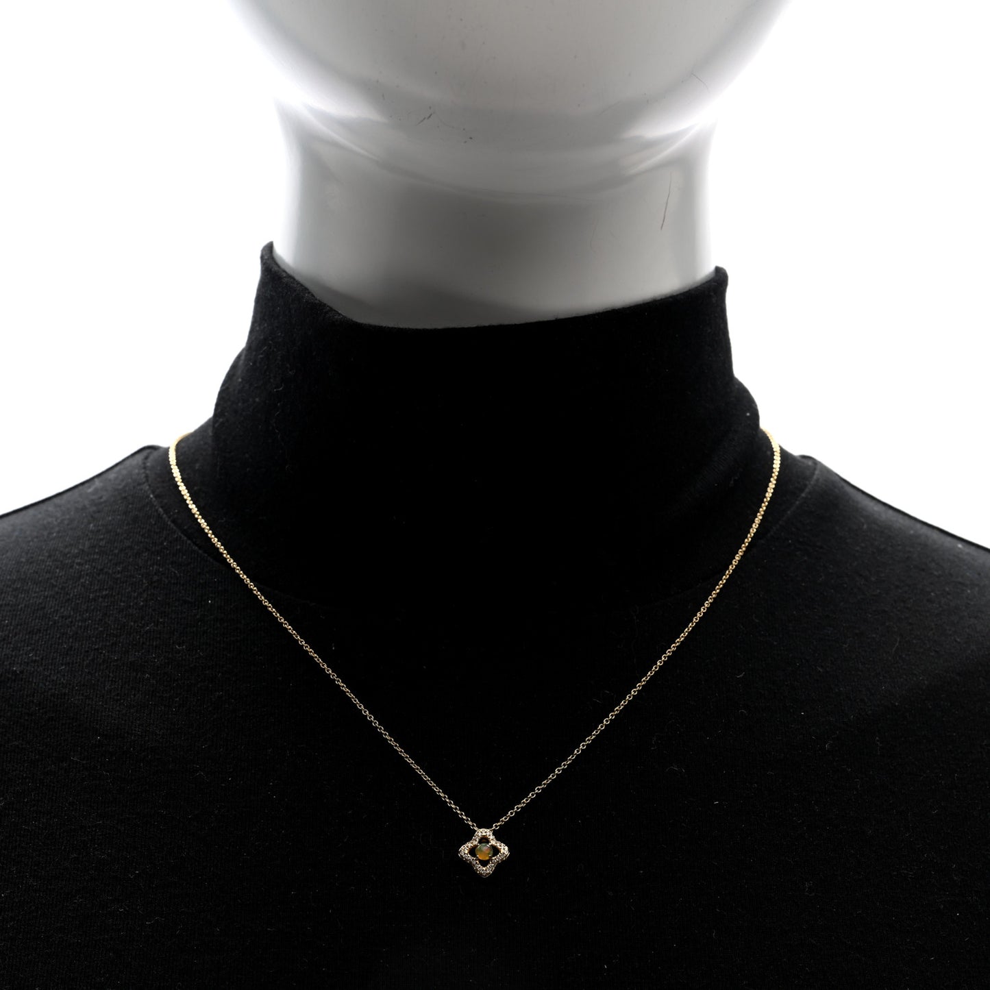 18K Yellow Gold Diamond Station Necklace