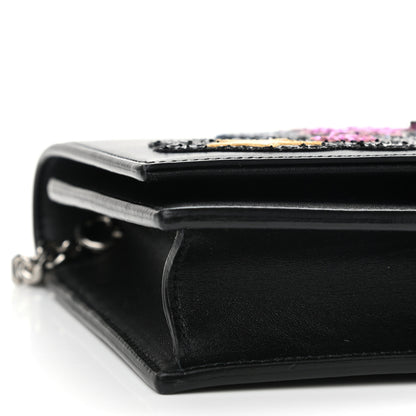 Saint Laurent Smooth Calfskin Patchwork Classic Monogram Kate Tassel Chain Wallet Black 9 of 11