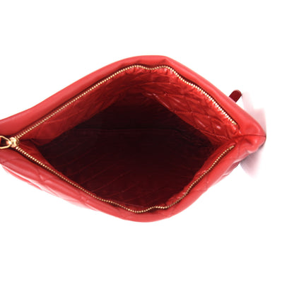 Chanel Lambskin Quilted CC Beauty Clutch Red 5 of 8