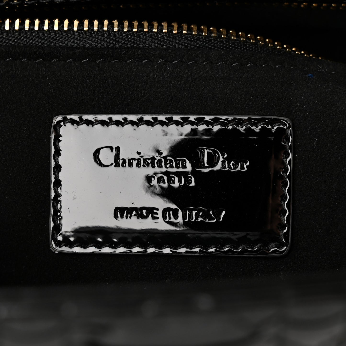 Patent Cannage Medium Lady Dior Black