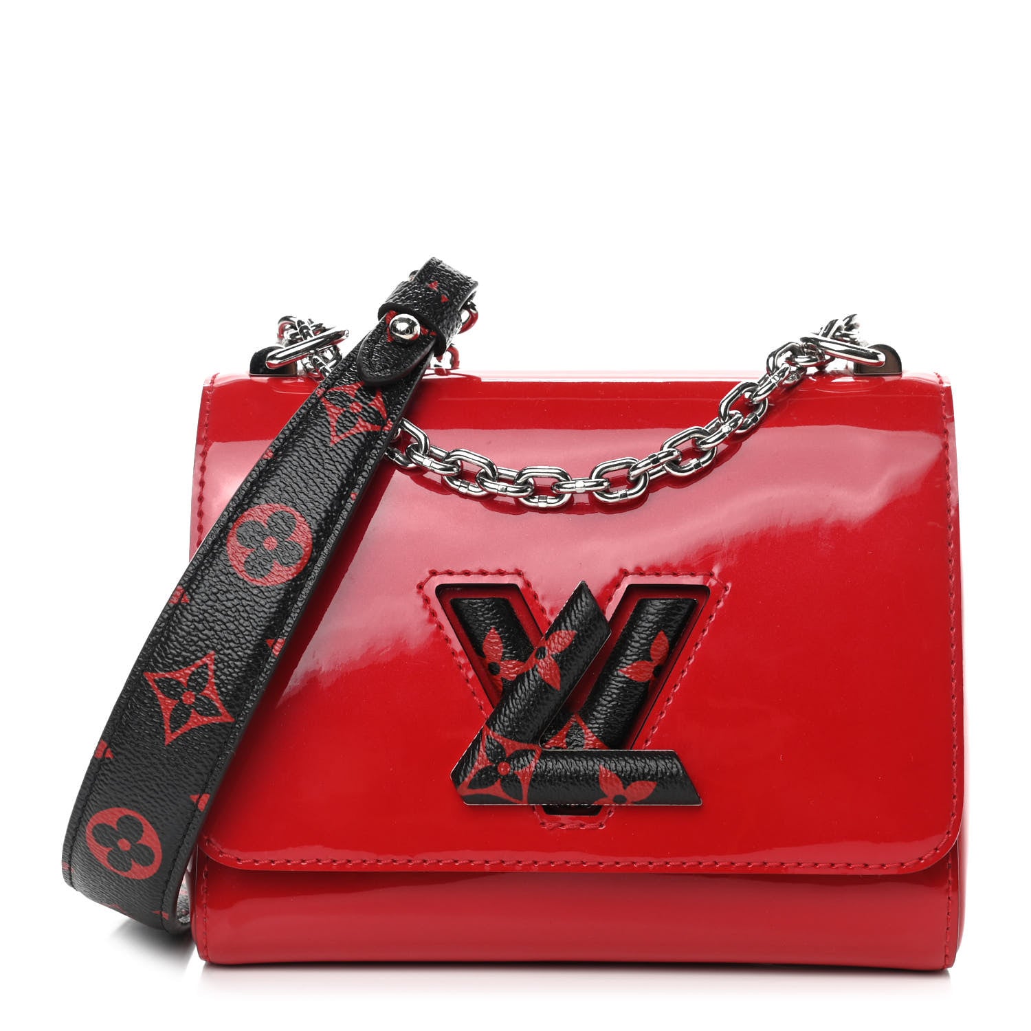 Louis Vuitton Patent Monogram Infrarouge Twist Shoulder Bag PM Coquelicot 1 of 10
