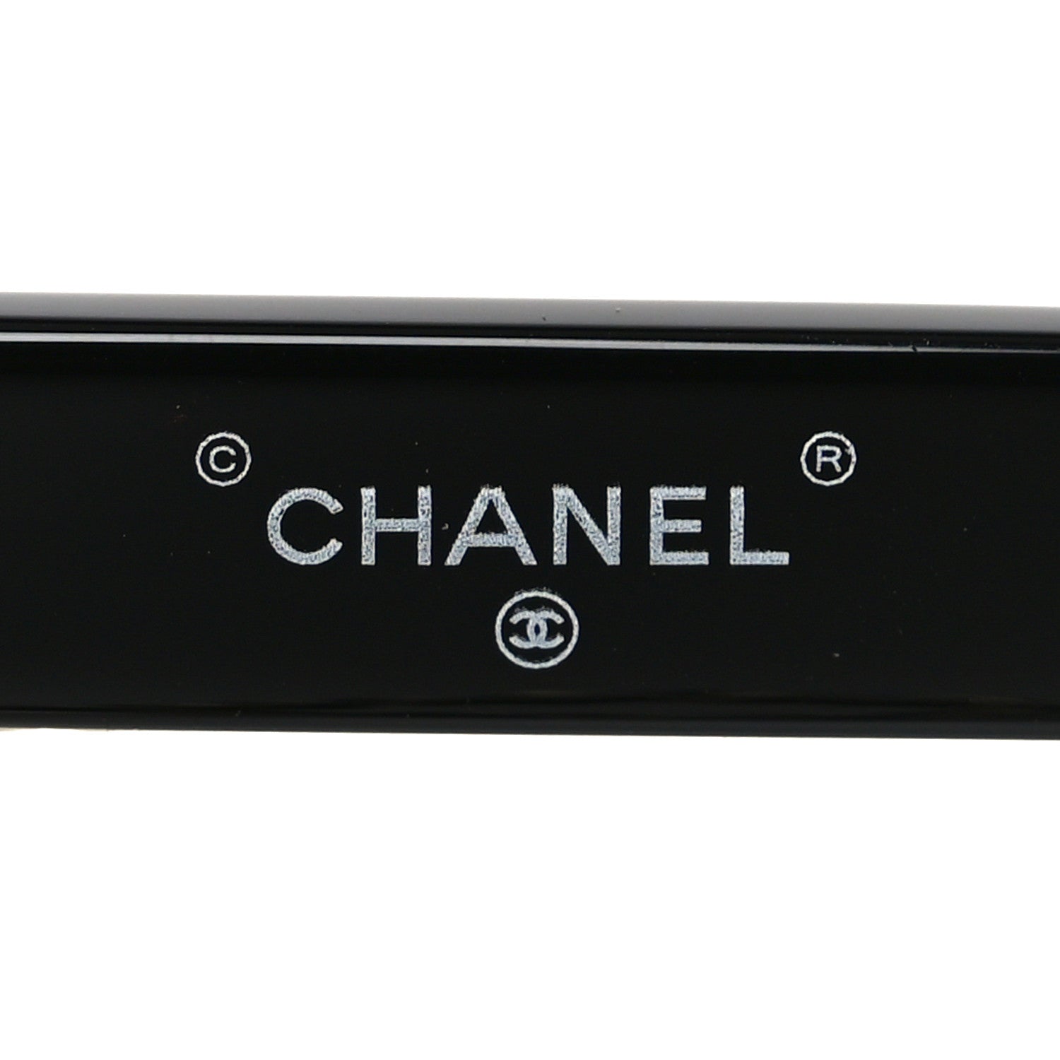 Chanel Acetate Metal Calfskin Chain Rectangle Sunglasses 71627 Black 5 of 7