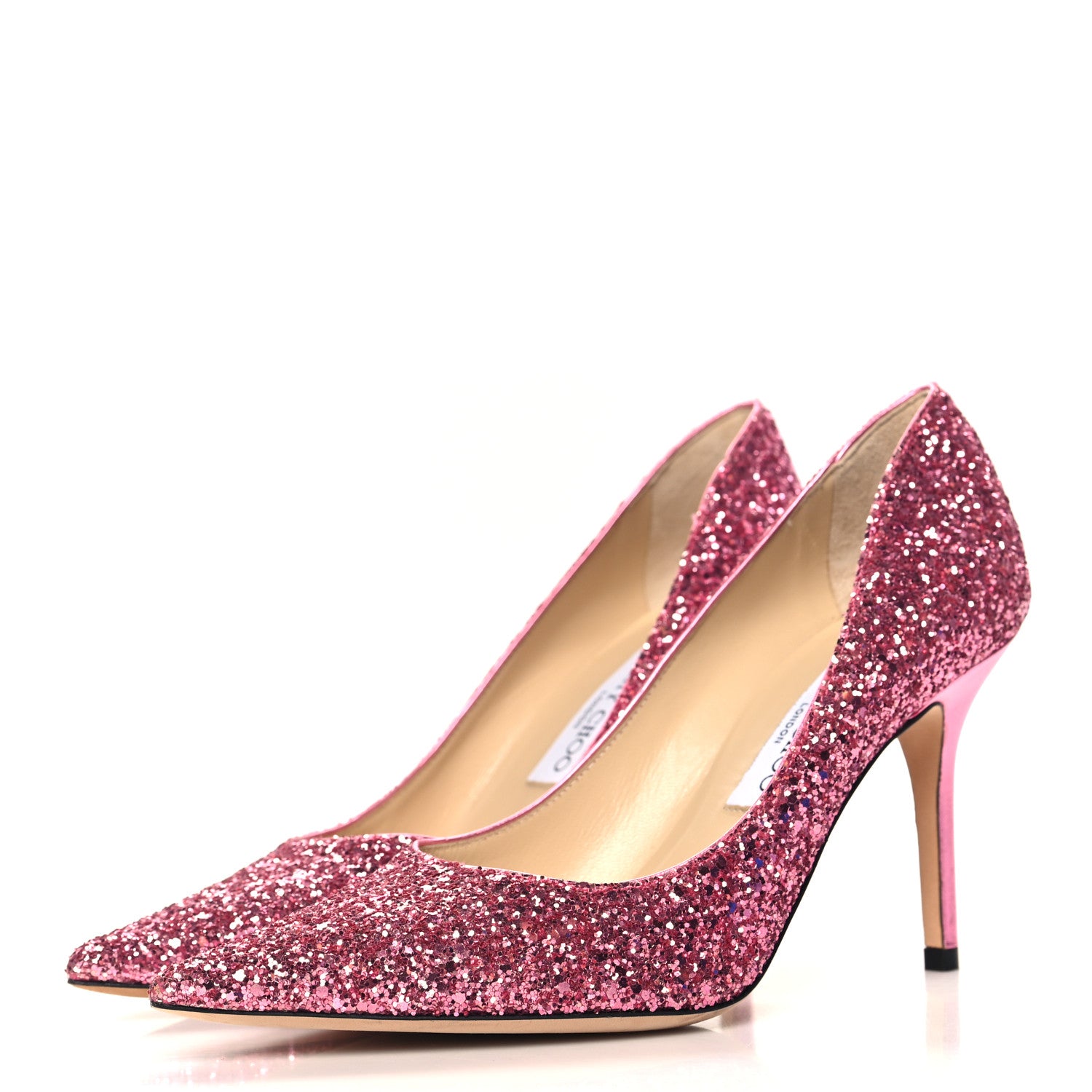 Jimmy Choo Glitter Pointy Toe Romy 85 Pumps 38.5 Pink 4 of 8