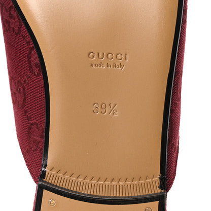 Gucci New Canvas GG Monogram Malaga Kid Womens Princetown Slippers 39.5 Rosso Ancora 7 of 9
