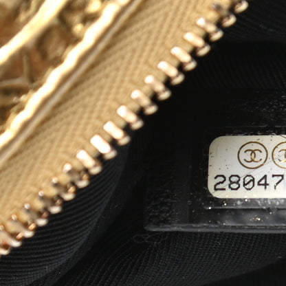 Chanel Metallic Calfskin Crocodile Embossed Cocodile Small Cosmetic Case Gold 7 of 10